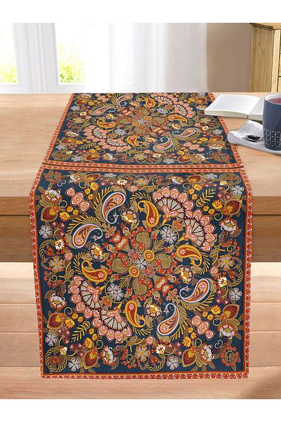 Realhomes Ethnic Motif Special Design Digital Printed Modern Stitched Raschel Knitted Runner
