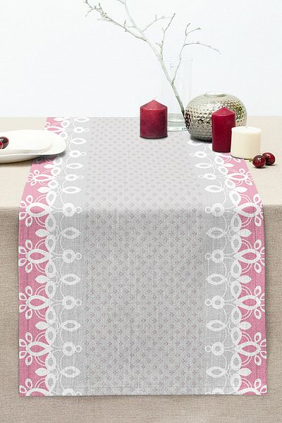 Realhomes Cream Oriental Motif Digital Printed Stitched Raschel Knitted Runner