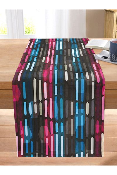 Realhomes Geometric Motifs Special Design Digital Printed Stitched Raschel Knitted Runner
