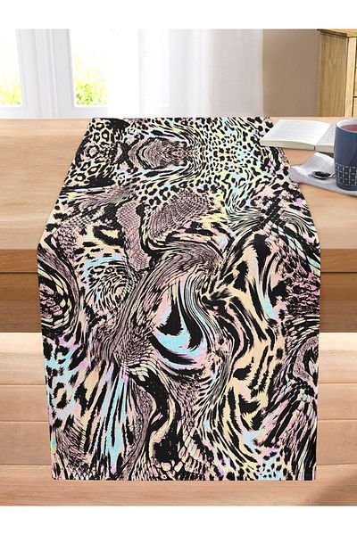 Realhomes Colorful Leopard Pattern Special Design Digital Printed Modern Stitched Raschel Knitted Runner