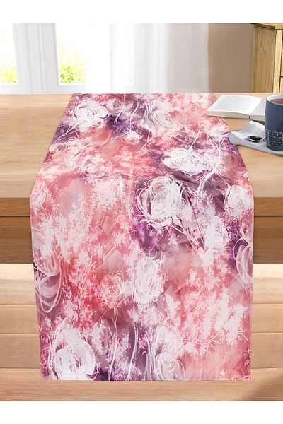 Realhomes Abstract Floral Motif Special Design Digital Printed Modern Stitched Raschel Knitted Runner