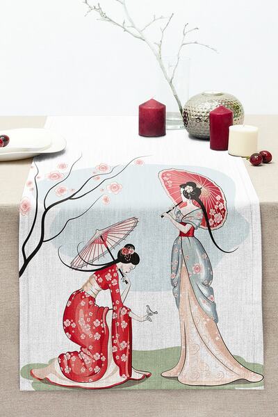 Realhomes Fete japoneze Modern cusut Raschel Tricotat Runner cu detaliu de ra...