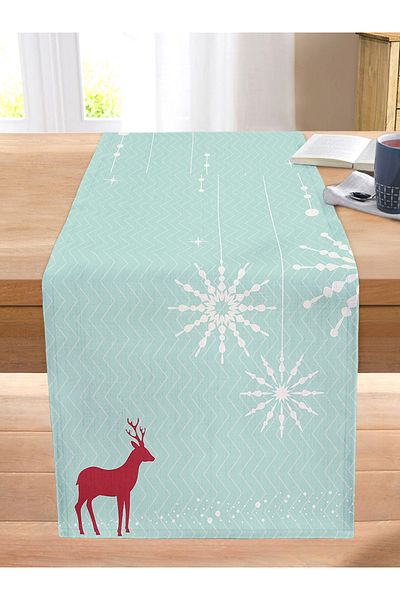 Realhomes Christmas Themed Digital Printed Stitched Raschel Knitted Runner