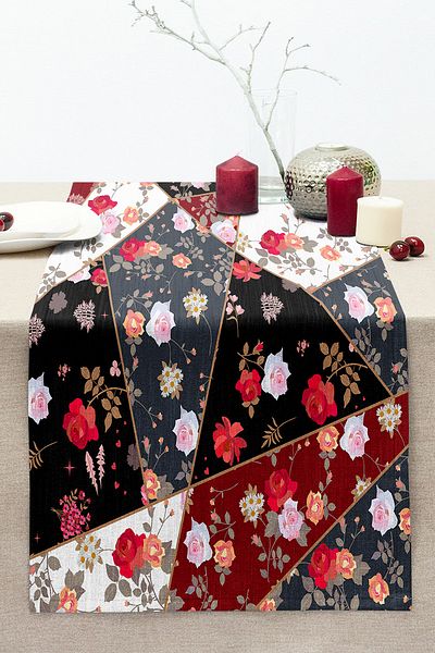 Realhomes Modern Designed Digital Printed Stitched Raschel Knitted Runner