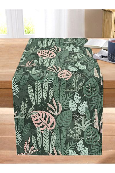 Realhomes Digital Printed Modern Stitched Raschel Knitted Runner with Colorful Flower Patterns on Black Background