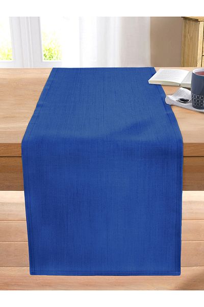 Realhomes Navy Blue Colored Digital Printed Stitched Raschel Knitted Runner