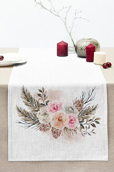 Realhomes Ψηφιακό εμπριμέ ραμμένο Raschel Knitted Runner με κλαδιά και μοτίβα...