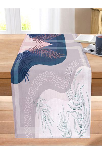 Realhomes Digital Printed Stitched Raschel Knitted Runner with Modern Art Design