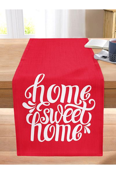 Realhomes Home Sweet Home Digital Printed Decorative Stitched Raschel Knitted Runner