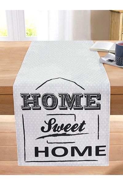 Realhomes Home Sweet Home Digital Printed Διακοσμητικό ραμμένο Raschel Knitted Runner