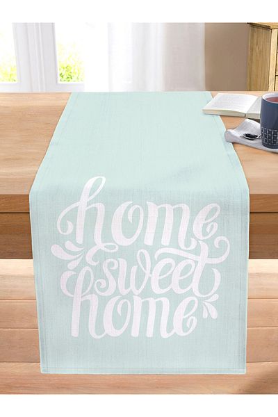Realhomes Home Sweet Home Digital Printed Stitched Raschel Knitted Runner