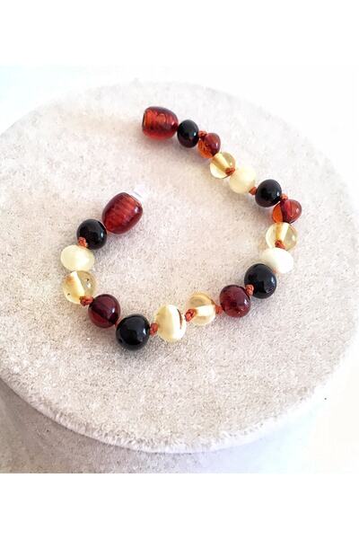 İpek Kehribar سوار من العنبر البلطيقي المعتمد للفتيات والأولاد متعدد الألوان ...