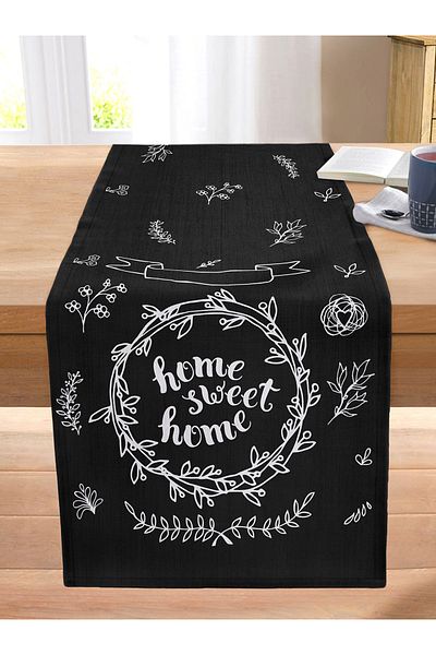 Realhomes Home Sweet Home Digital Printed Decorative Stitched Raschel Knitted Runner