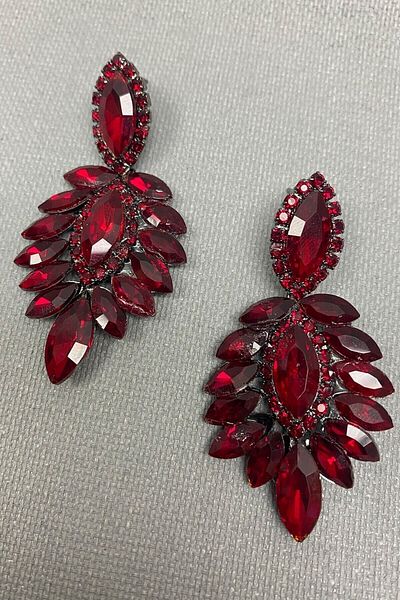 Hobigram Coroană și cercei de mireasă Henna model Berlin Burgundy pentru cele mai frumoase mirese – Coroană, piatră de cristal, model elegant – Coroană