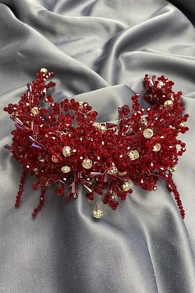 Hobigram Zosma Crystal Stone Henna و Crown Bridal للعرائس - إكسسوار الزفاف، تصميم أنيق، إكسسوار نسائي