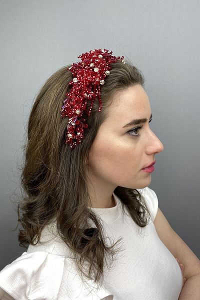 Hobigram Zosma Crystal Stone Henna و Crown Bridal للعرائس - إكسسوار الزفاف، تصميم أنيق، إكسسوار نسائي