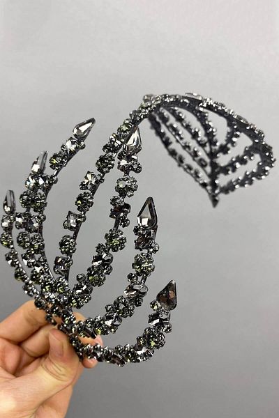 Hobigram إكسسوار العروس مزدوج الجوانب إكسسوار شعر هيلين تاج العروس – إكسسوار العروس، تصميم أنيق – العروس