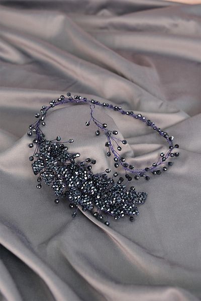 Hobigram Accesoriu de păr pentru mirese Flizyy Crystal Beaded Bridal Tiara – Coroană, Crystal Stone, Model elegant – T