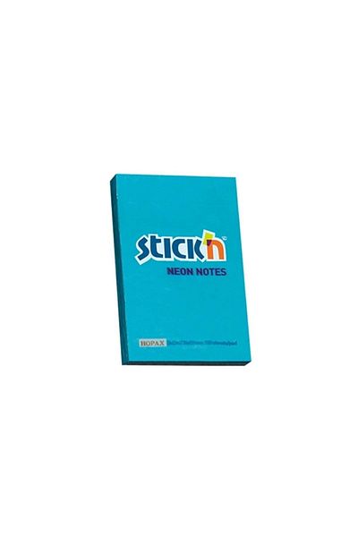Hopax Stickn 76x51mm Adhesive Note Paper Neon Blue 100 Sheets (Pack of 12) 21207
