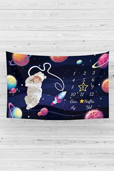 Vagonik غطاء ذاكرة الطفل لحديثي الولادة بمفهوم الفضاء الشهري، مقاس 150 × 100 سم