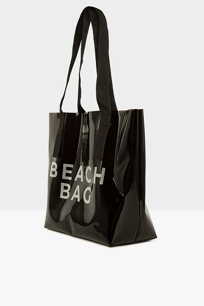 Bagmori Black Women's Beach Bag Printed Transparent Beach Bag M000007257