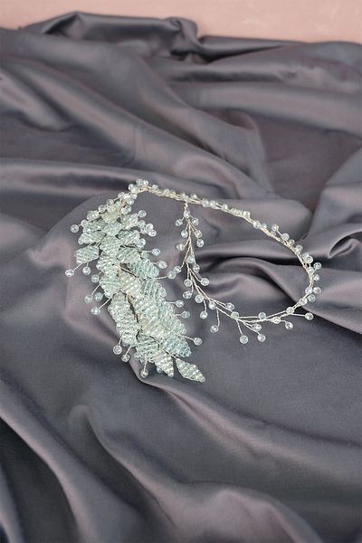 Hobigram Accesoriu de păr pentru mirese Flizyy Crystal Beaded Bridal Tiara – Coroană, Crystal Stone, Model elegant – T