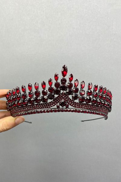 Hobigram Coroana de mireasa Anteras Henna pentru cele mai speciale ocazii – Coroana, cu piatra de cristal, model elegant, coroana de mireasa – Coroana – Coroana