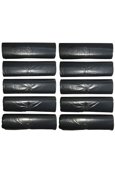 EYMARMARKET Black Extra Thick J250 Jumbo Size Garbage Bag 80*110 Cm 10 Pieces Roll 10 Packs 100 Pieces