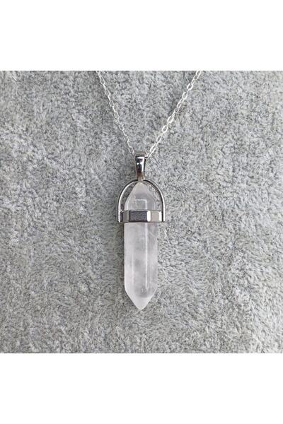 Acousticworld Nail Cut Crystal Quartz Stone Natural Stone Necklace