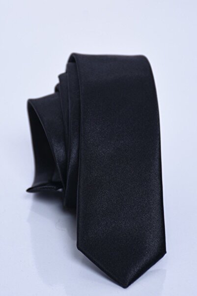 Baby Bakkal Çocuk Kendinden Ayarlamalı Düz Siyah Saten Kravat