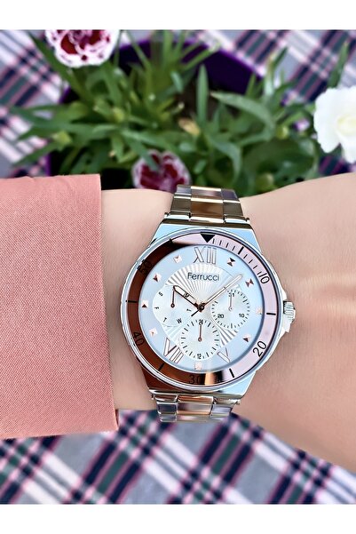Ferrucci Kadın Kol Saati 2 Yıl Garantili Su Geçirmez Çelik Kordon