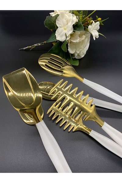 BRONDOFF B White Gold 3 Piece Tongs Set