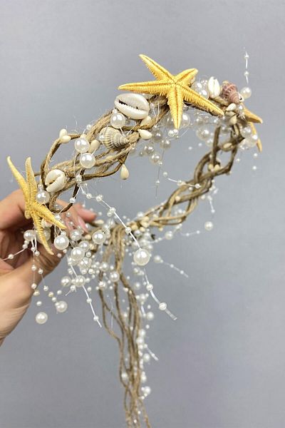 Hobigram Set coroană și cercei cu stea de mare pentru cele mai frumoase mirese – Coroană, piatră de cristal, model elegant – Coroană –