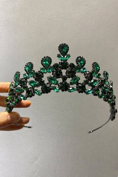 Hobigram إكسسوار شعر العروس Green Beety Model Bridal Henna Crown – إكسسوار العروس، تصميم أنيق – إكسسوار العروس