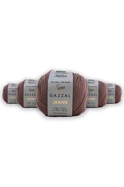 Gazzal Τζιν νήμα 50 γραμμαρίων, συσκευασία 5 τεμαχίων, νήμα πλεξίματος στο χέ...