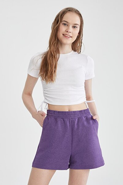 Devinka شورت نسائي صيفي بجيب أرجواني