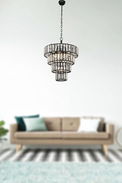 VENON 4+1 Matte Black Lighting Bert - Chandelier