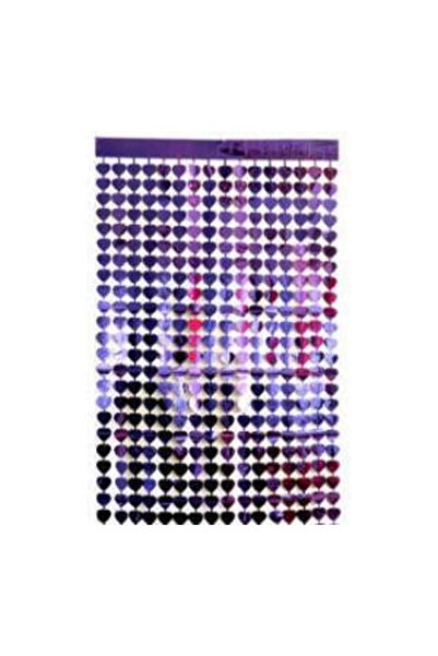 Acar Süs Metalize Fon Süsü Kalpli Mor (1x2 Mt) 1 Adet