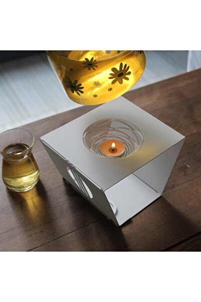 Fiaart قاعدة معدنية / قاعدة إبريق الشاي مع حجرة الشمع