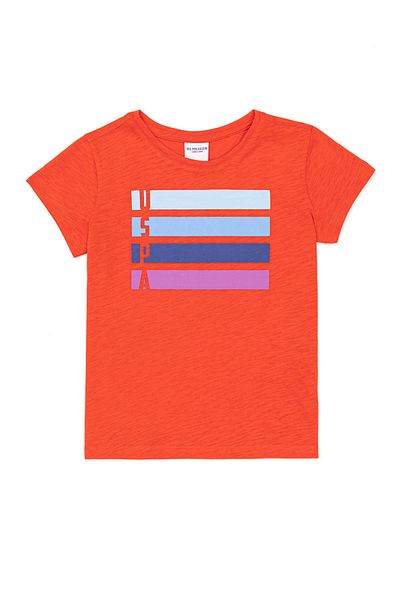 U.S. Polo Assn. Tricou roșu pentru fetiță