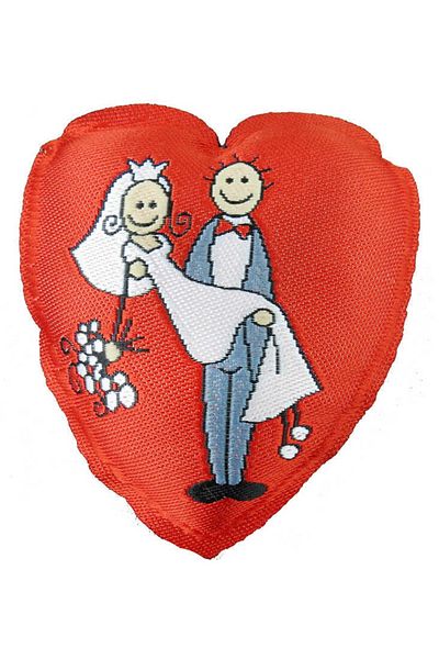 Acar Süs Pillow Heart Bride Groom Illustrated 10 Pieces