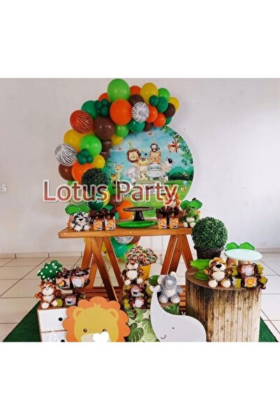 LOTUS PARTY 50 Pieces - Safari Themed Balloon Chain Set - ( Yellow - Orange B...