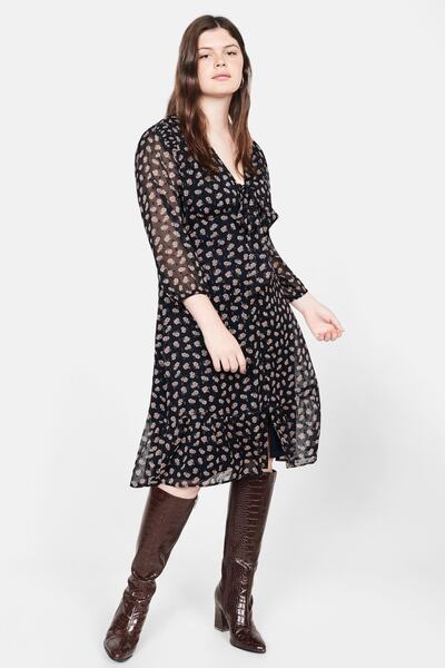 MANGO Woman Kadın Lacivert Elbise 53037683