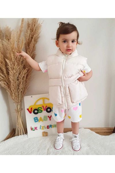 VOSVOSBABYSTORE Унисекс кремообразен пухен елек