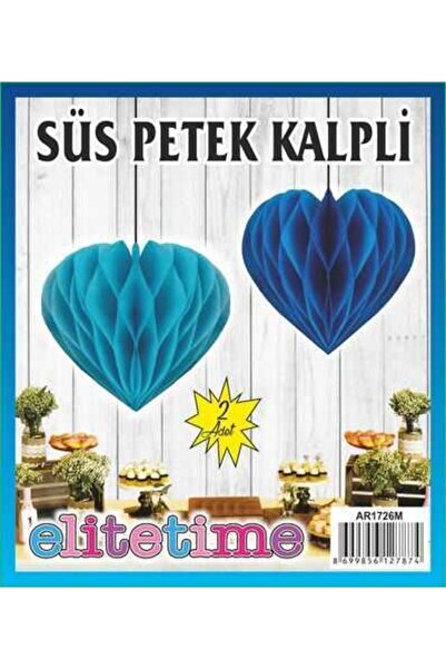 Acar Süs Süs Ponpon Kalpli Mavi 2'li Set 1 Paket