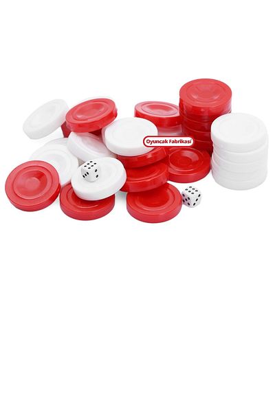 Miajima Red White Backgammon Checker Large Size