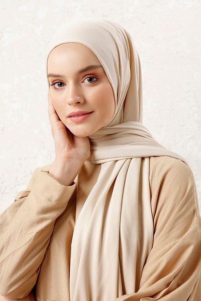 Nilbutik Combed Cotton Shawl Sky Cream