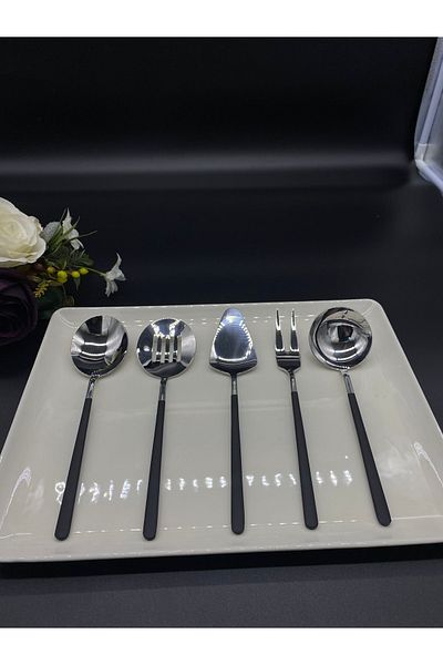 BRONDOFF B Bahama Black Steel 5-Piece Table Sauce Set