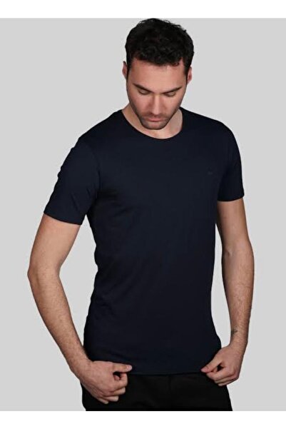 BENESSE Slim Fit Μαύρο μπλουζάκι με 0 λαιμόκοψη