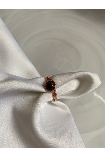PelvedDesign Amethyst Natural Stone Copper Wire Ring